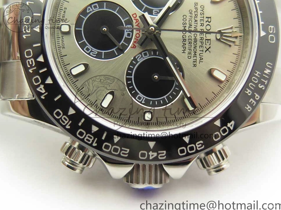 on SS Daytona Ceramic Best JHF Bracelet Edition Dial Bezel 116519 A4130 Gray 1226